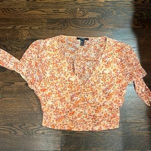 Floral button up crop top